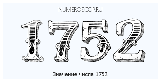 Расшифровка значения числа 1752 по цифрам в нумерологии