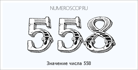 Расшифровка значения числа 558 по цифрам в нумерологии