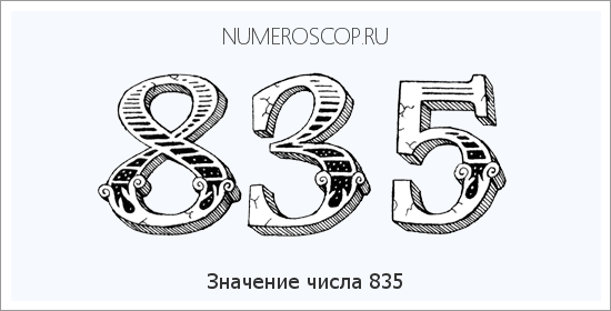 Расшифровка значения числа 835 по цифрам в нумерологии