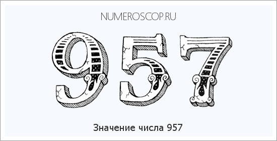 Расшифровка значения числа 957 по цифрам в нумерологии