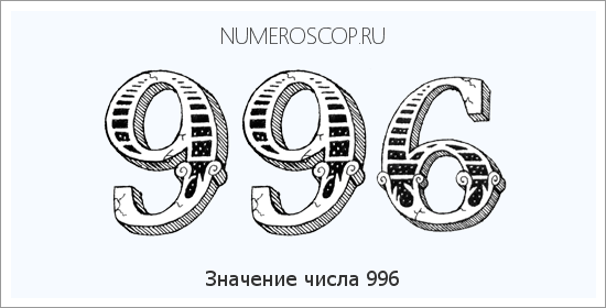 Расшифровка значения числа 996 по цифрам в нумерологии